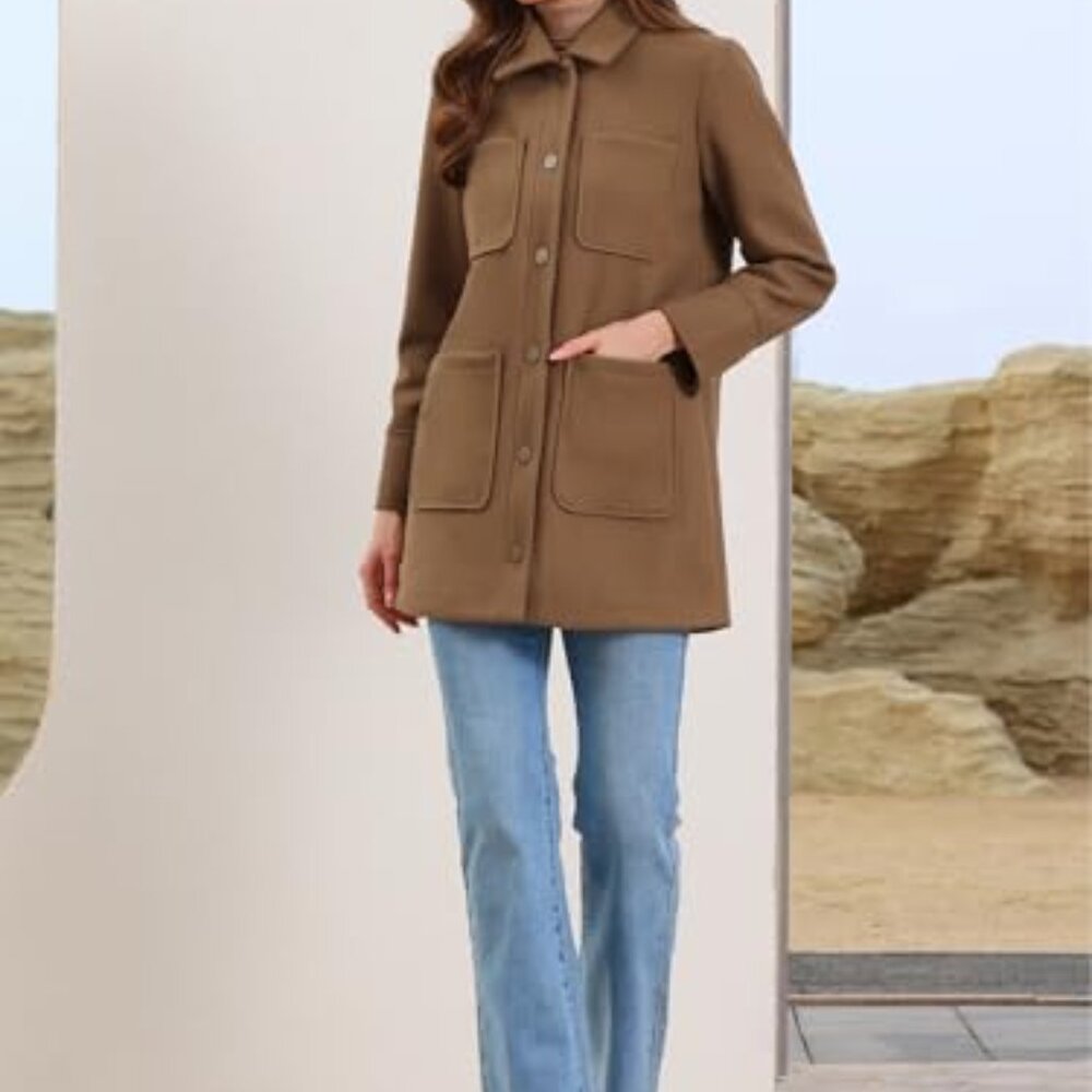 Oversized Utility Jacket Snap Button Workwear Chi… - image 5